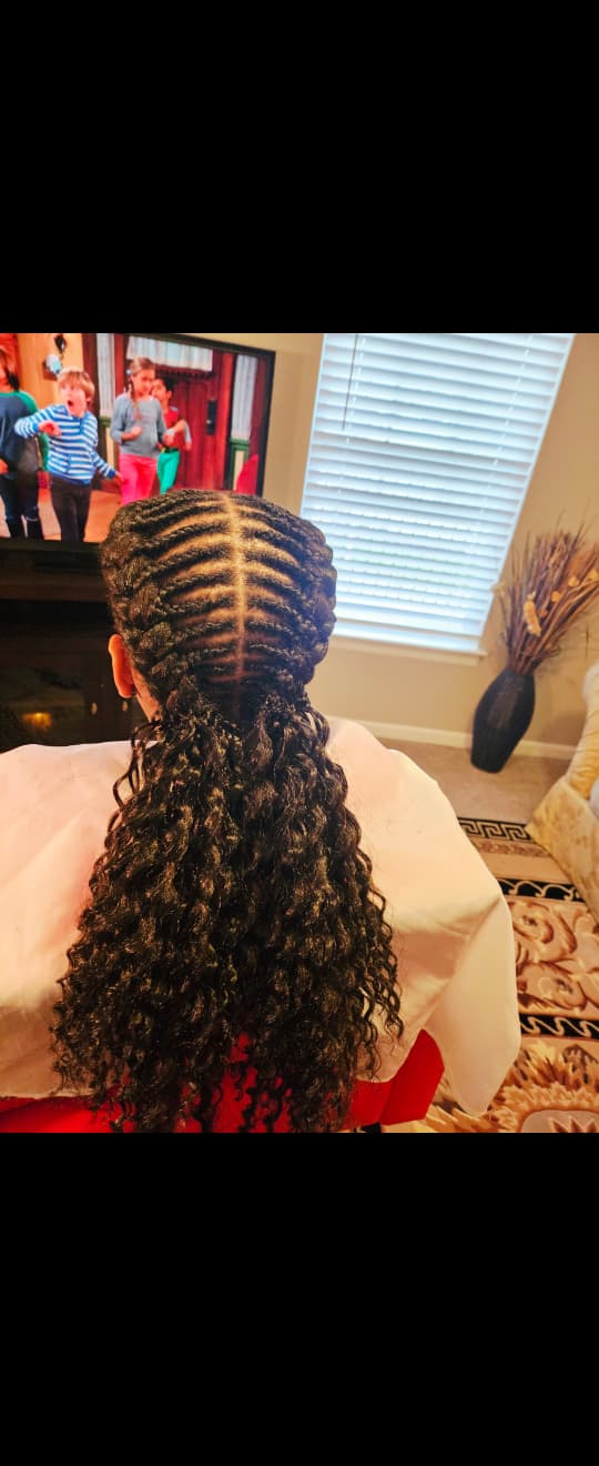 Micro Braids with Curly Ends